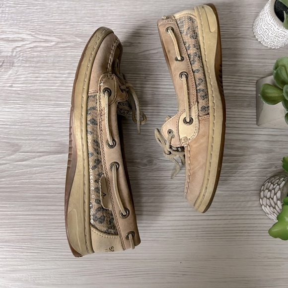 SPERRY angelfish animal print sequin boat shoes size 6.5 - Picture 11 of 13